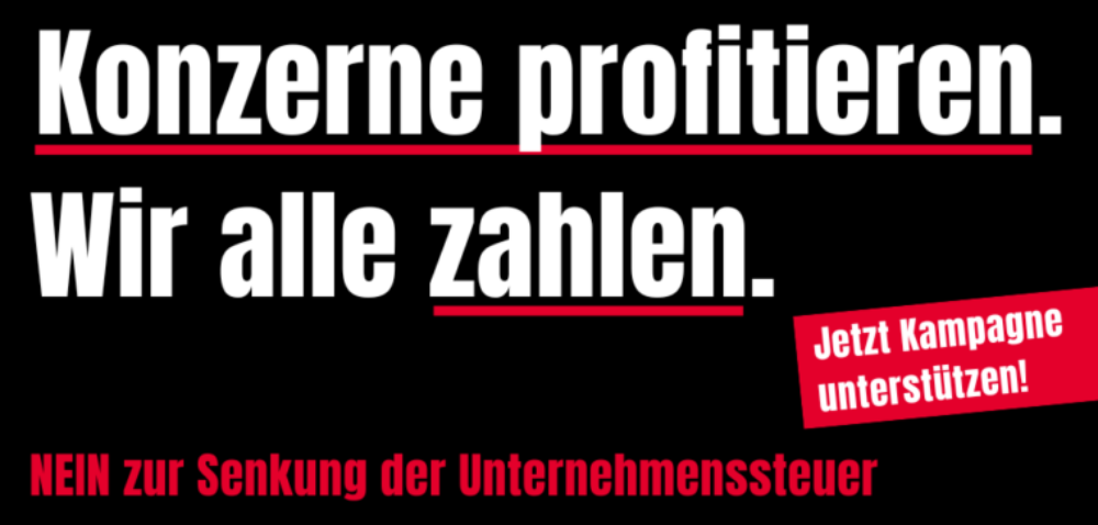 Nein zur Steuervorlage am 18. Mai - jetzt Kampagne unterstützen